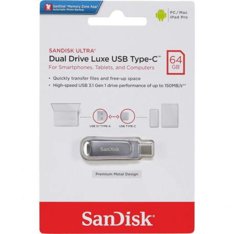 SanDisk 64GB Ultra Dual Drive Luxe USB Type-C 400MB/s