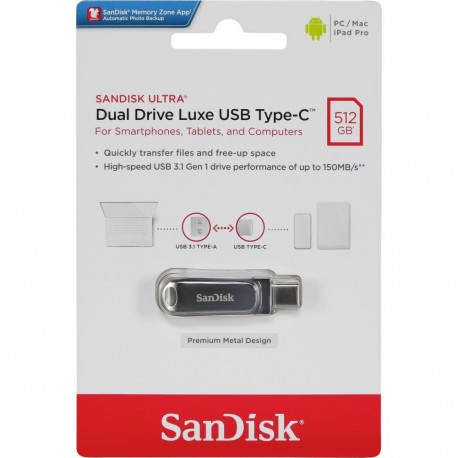 SanDisk 512GB Ultra Dual Drive Luxe USB Type-C 400MB/s