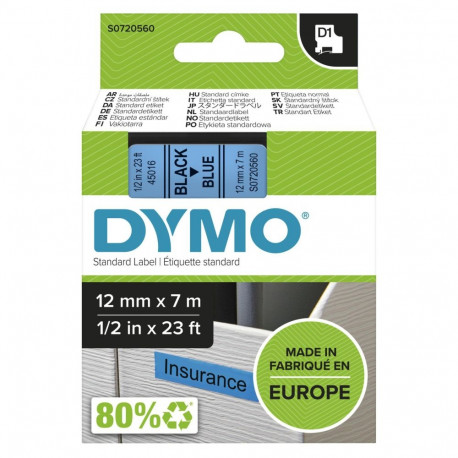 Taśma Dymo D1- 12mm x 7m czarny/niebieski