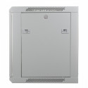 Wall mount cabinet 19 12U 635/600/600mm, glass door, grey (RAL 7035)