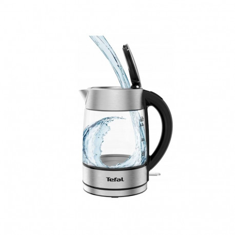 TEFAL | Kettle | KI772D | Electric | 2400 W | 1.7 L | Glass | 360° rotational base | Black/Stainless