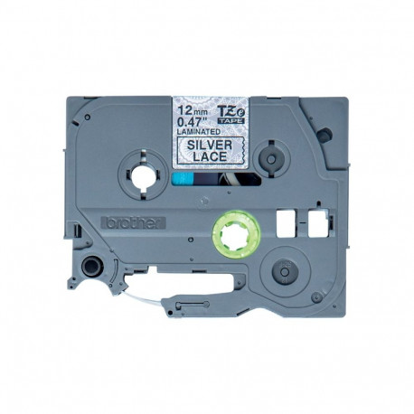 Brother | TZe-MPSL31 | Black on Silver Lace Pattered | TZe