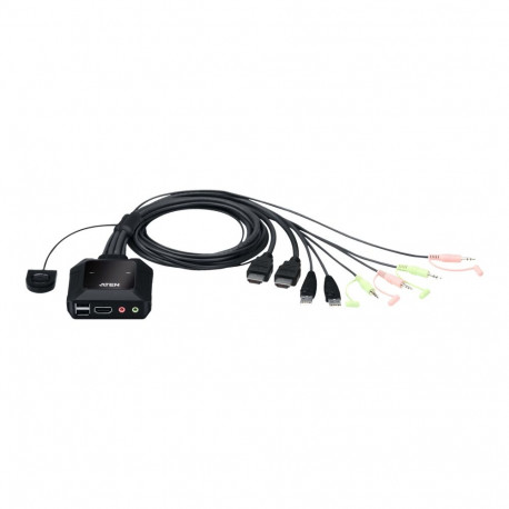 Aten | 2-pordiline USB 4K HDMI kaabel KVM-lüliti koos kaugpordi valijaga | CS22H-AT
