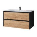 CABINET BATHROOM SA90DL-4 BLACK/GOLD OAK