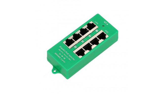 Extralink Gigabit PoE Injector 4 Portowy Active, 4 ports Gigabit 802.3at/af, Mode A