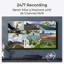 Reolink NVS16 - 16-Channel PoE NVR for 24/7 Recording, Support up to 16MP, 4TB HDD Built-in, Up to 1