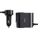 BASEUS car charger USB A + Type C + 2 x cigarette lighter PD 5A 30W C00455300121-00 black