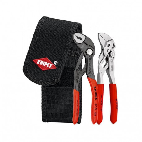Mini-Zangenset, in Werkzeug-Gürteltasche (rot/schwarz, 2-teilig)
