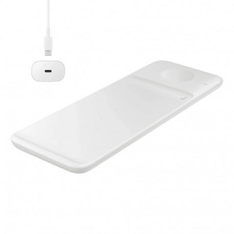 Samsung Trio EP-P6300TWEGEU 3in1 inductive charger for phone / Galaxy Watch / Buds - white + mains c