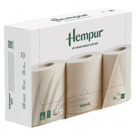 Toilet paper 2-layer HEMPUR bamboo in a 3-roll pack
