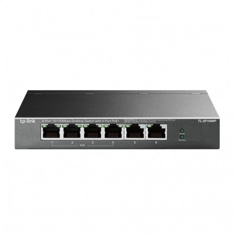 TP-Link võrgulüliti TL-SF1006P mitthallatav Fast Ethernet (10/100) Power over Ethernet (PoE), must