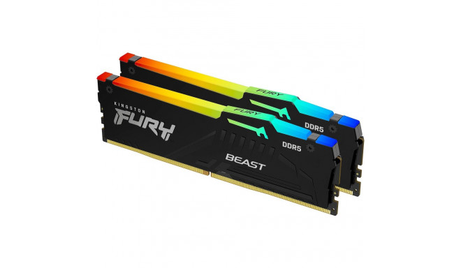 Kingston Fury Beast RGB mälu, DDR5, 32 GB, 6000MHz, CL30 (KF560C30BBEAK2-32)