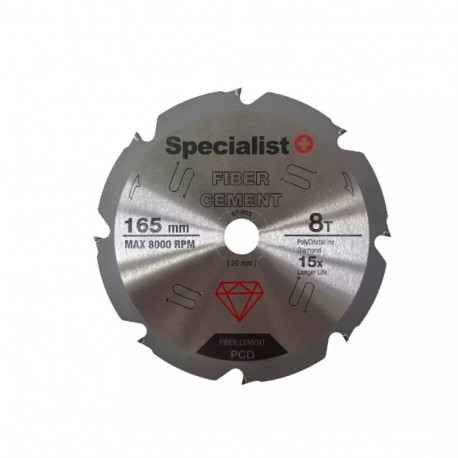 SPECIALIST+ etc. disc fiber. for cement, 8T 165 x 20 mm