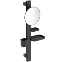 SHOWER STAND WITH MIRROR ALU+ BLACK MATT