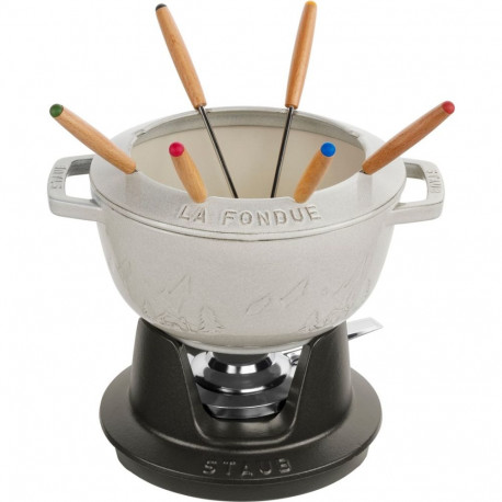 Staub fondüükomplekt 20cm, valge trühvel