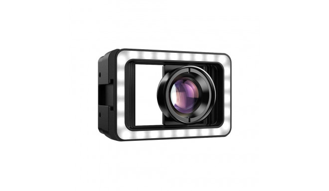 Mobile lens APEXEL APL-HB100FL23 100mm macro with LED (black)