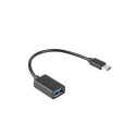 Lanberg adapter USB-C (M) - USB-A (F) 2.0 OTG 15cm, must