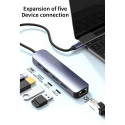 PremiumCord USB-C to HDMI + 2x USB3.2 + PD 100W+ RJ45 10/100/1000Mbps adapter
