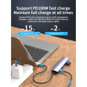 PremiumCord USB-C to HDMI + 2x USB3.2 + PD 100W+ RJ45 10/100/1000Mbps adapter
