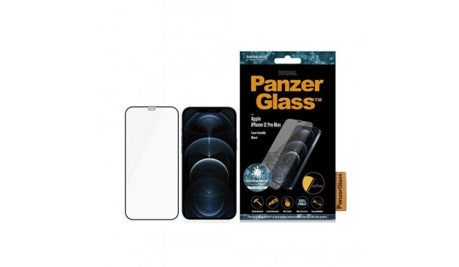 PanzerGlass E2E Super+ Microfracture antibacterial tempered glass for iPhone 12 Pro Max - with black