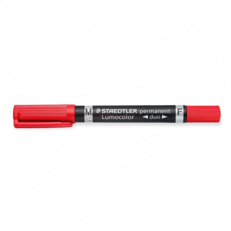 Permanentne marker STAEDTLER Lumocolor DUO 348 kahe otsaga 0,6/1,5mm punane
