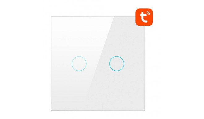 Smart Light Switch ZigBee Avatto LZTS02-EU-W2 2 Way No Neutral TUYA (white)