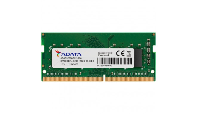 ADATA 8GB [1x8GB 3200MHz DDR4 CL22 SODIMM]
