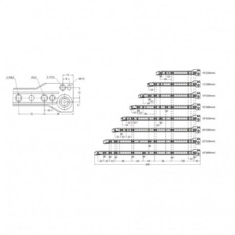 RUNNER SLIDES FGV 350mm valge 2 tk