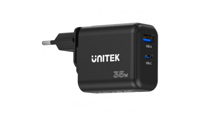 Unitek GaN PD charger 35W USB-C + USB-A black