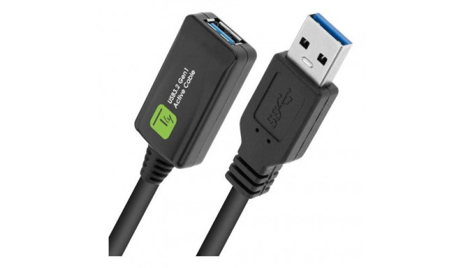 Techly ICUR3050G USB cable USB 3.2 Gen 1 (3.1 Gen 1) 5 m USB A Black