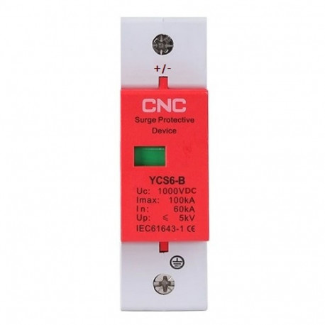 DC surge arrester, 1P, class B, 60-1000kA, 1000VDC