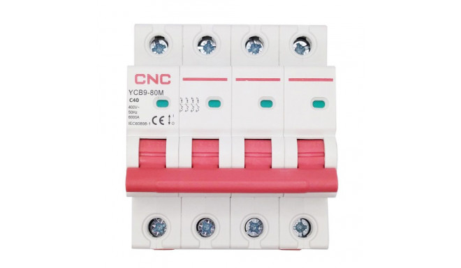 Miniature Circuit Breaker, 4P, 40A, Class C, 6kA