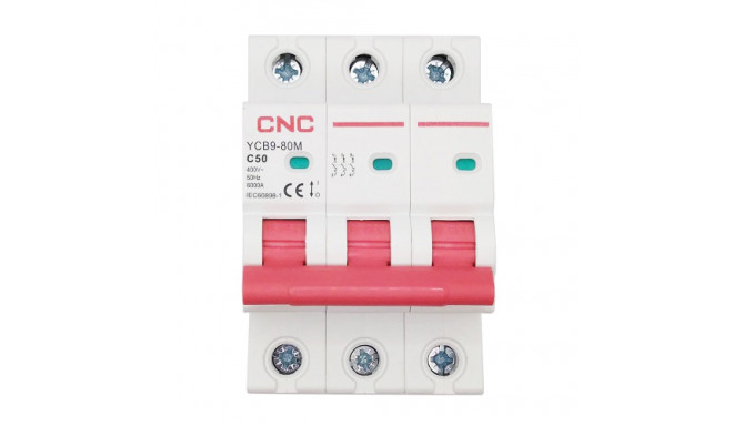 Miniature Circuit Breaker, 3P, 50A, Class C, 6kA