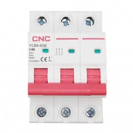 Miniature Circuit Breaker, 3P, 40A, Class C, 6kA
