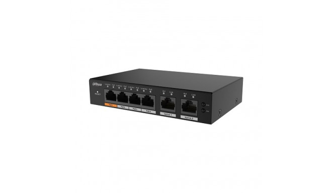 The PoE hub is controlled by 100Mbps 4-port+2G uplink, Hi-PoE