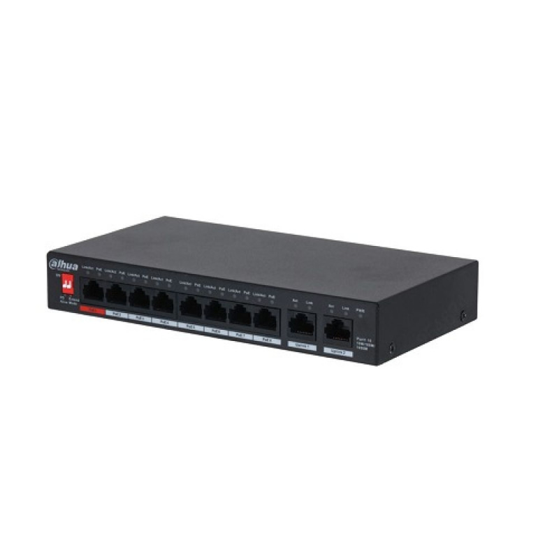 PoE hub 8*100Mbps PoE ports and 2 Uplink 1000Mbps, Port1-60W, Port2-8 ...