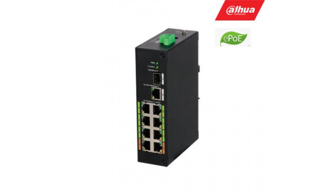 ePoE hub 100Mbps 8 ports+1G uplink + 1SFP, ePoE up to 800m, Hi-PoE