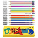 Drawing Sketch Pencil Set ARRTX, 4H, 3H, 2H, H, F, HB, B, 2B, 3B, 4B, 5B, 6B, 7B, 8B, 14pcs