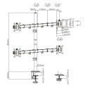 Bracket for four 17"-32" monitors