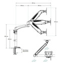 ARCTIC Z2 3D Spring mount for two 34" monitors with USB 3.2 hub