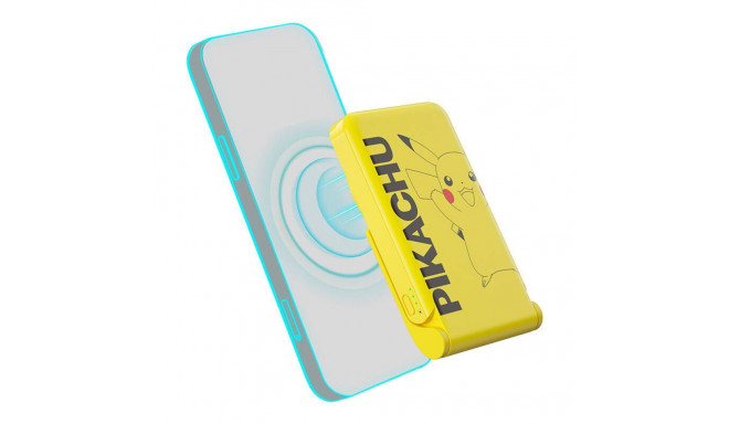 Magnetic powerbank OTL 5000 mAh, USB-C 15W, Pokemon Pikatchu with stand (yellow)