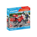 PLAYMOBIL ACTION HEROES Fire Motorcycle & Oil Spill Incident 71466