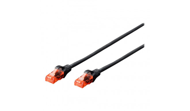 CAT 6 U-UTP | Patch cord | PVC AWG 26/7 | Black | 2 m | Modular RJ45 (8/8) plug