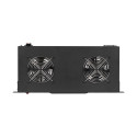 19" FAN UNIT / VENTILATION PANEL WITH LCD 2 FANS + THERMOSTAT 230V BLACK LANBERG