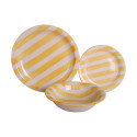 Lauanõud Home ESPRIT Punane Keraamika Triibud Vahemere 26,5 x 26,5 x 3 cm 18 Tükid, osad