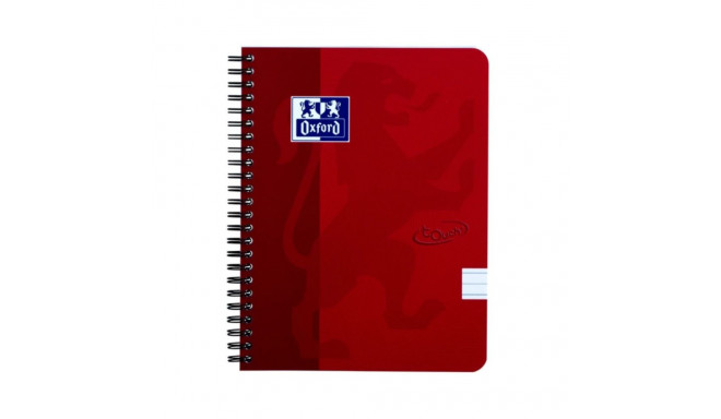 Folder in spiral binding A5+ lined OXFORD Touch cardboard covers red 70 pages