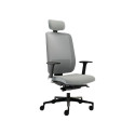 Office chair ANTARES 1930 Syn Eclipse Net gray mesh backrest/BN5 gray seat, lower. foot, with headre