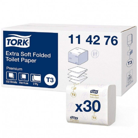 Toilet paper 2-layer TORK Extra Soft Premium T3 19x11cm 252 sheets (114276)