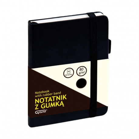 Notebook GRAND with rubber A6 /80 black square