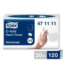 Полотенце бумажное 2-х слойное TORK H3 C-Fold Universal 24x27см 120 листов (471111)